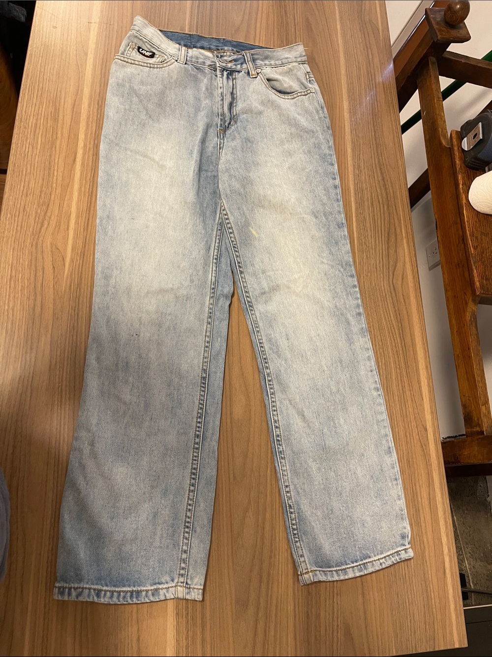 UNIF Women’s Light Blue Relaxed Straight Jeans